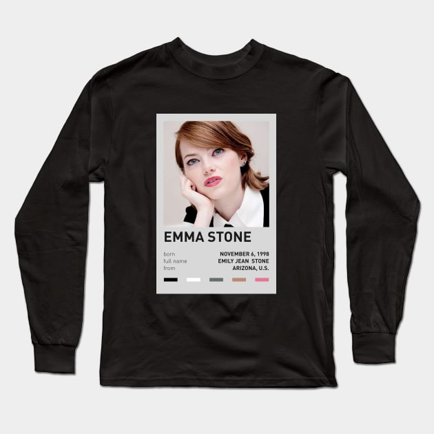 Emma Stone Long Sleeve T-Shirt by sinluz